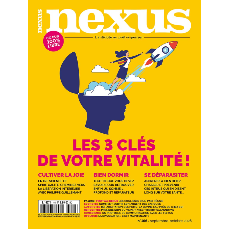 Couverture du magazine Nexus n°166 — Les 3 clés de votre vitalité (septembre-octobre 2026)